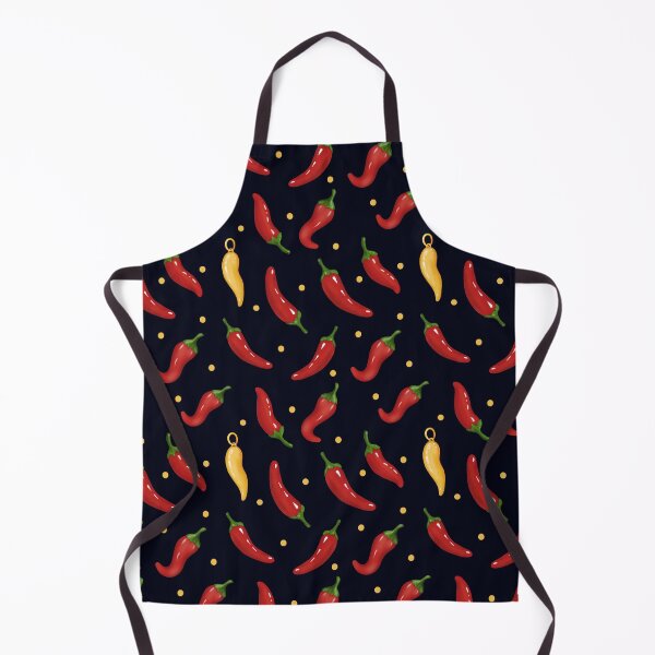 Item preview, Dark Moody Botanical: Red Chili Peppers & Gold Charm Seamless pattern designed and sold by Tati-Zav.