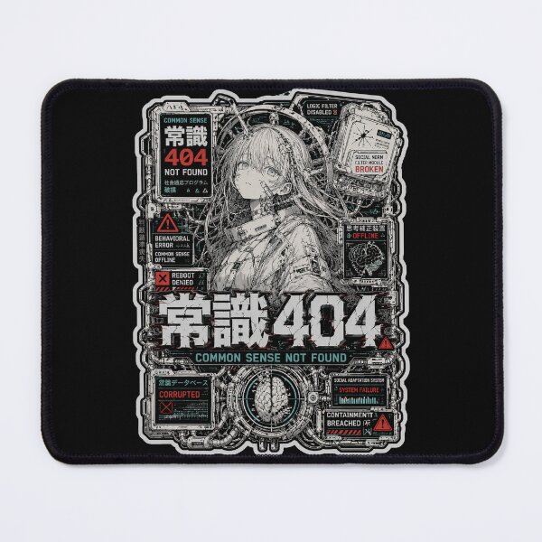 Item preview, Common Sense Not Found Japanese Cyberpunk Art (常識404) - Social Error Anime Design designed and sold by Japan-kanji-ya.