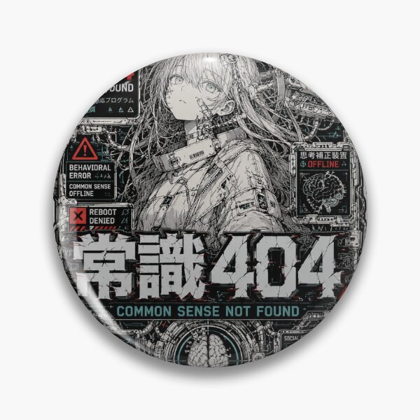 Item preview, Common Sense Not Found Japanese Cyberpunk Art (常識404) - Social Error Anime Design designed and sold by Japan-kanji-ya.