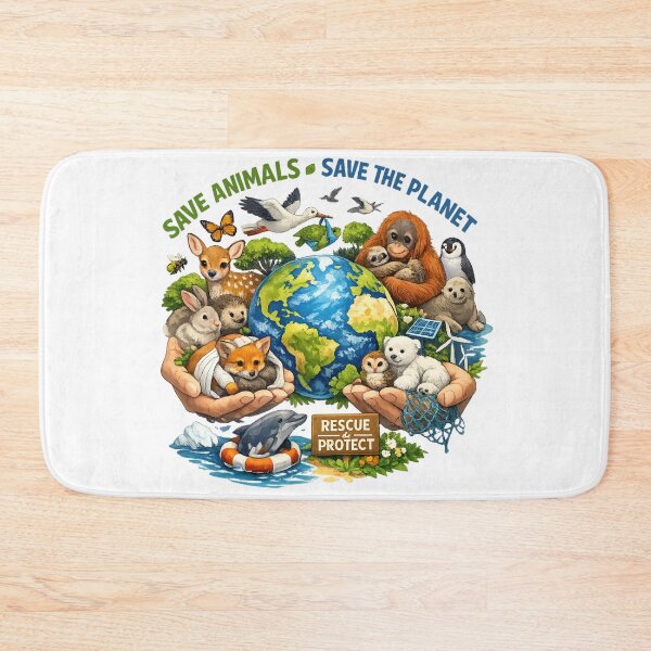 Item preview, Save Animals, Save the Planet, Rescue&Protect designed and sold by Marcin Dabski.