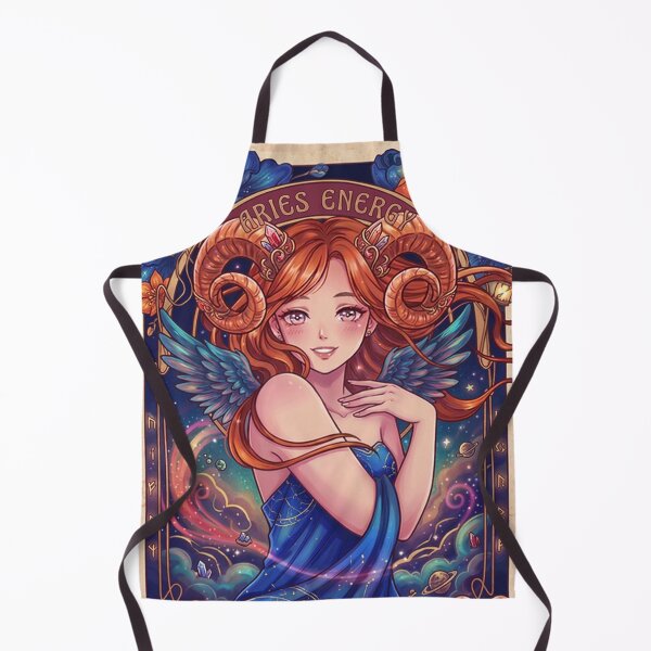 Item preview, Aries Zodiac Goddess Anime Art | Aries Energy Celestial Angel | Fantasy Astrology Illustration | Blue Galaxy Horoscope Wall Art | Ram Zodiac Sign | Aries Birthday Gift designed and sold by RSDigitalPrintDesign.