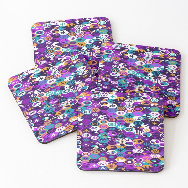 Item preview, Retro Pop Hexagonal Pattern - Multicolor Geometric Art Memphis Style designed and sold by RAYBIL.