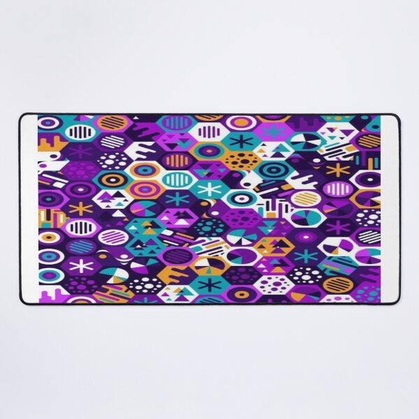 Item preview, Retro Pop Hexagonal Pattern - Multicolor Geometric Art Memphis Style designed and sold by RAYBIL.