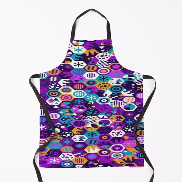 Artikelvorschau, Retro-Pop-Sechseckmuster – Mehrfarbige geometrische Kunst im Memphis-Stil entworfen und verkauft von RAYBIL.