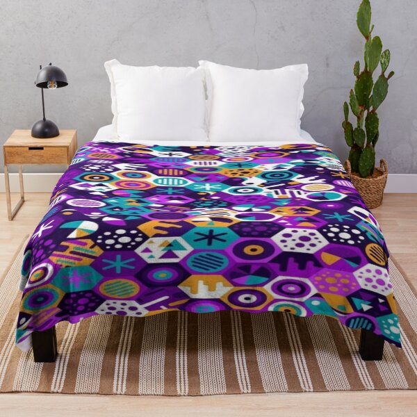 Item preview, Retro Pop Hexagonal Pattern - Multicolor Geometric Art Memphis Style designed and sold by RAYBIL.