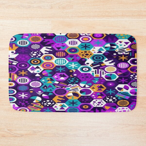 Item preview, Retro Pop Hexagonal Pattern - Multicolor Geometric Art Memphis Style designed and sold by RAYBIL.