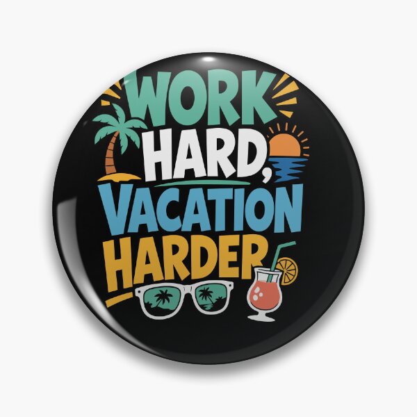Item preview, Work Hard, Vacation Harder | Funny Travel Typography T-Shirt designed and sold by Huddy-clothes.