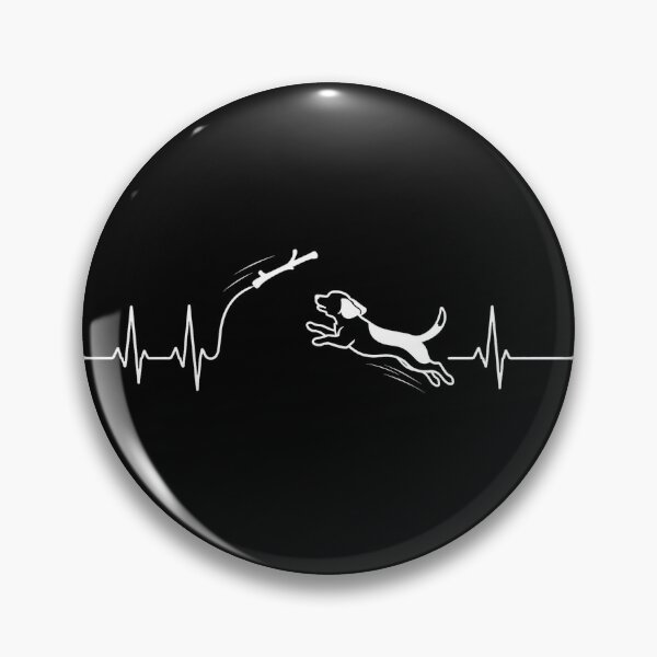 Item preview, ❤️ HEARTBEAT COLLECITON ❤️ - Heartbeat Dog - Joyful dog chasing heartbeat arc - Beagle - for darker backgrounds designed and sold by WheelieGdArt.
