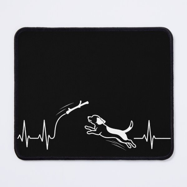Item preview, ❤️ HEARTBEAT COLLECITON ❤️ - Heartbeat Dog - Joyful dog chasing heartbeat arc - Beagle - for darker backgrounds designed and sold by WheelieGdArt.