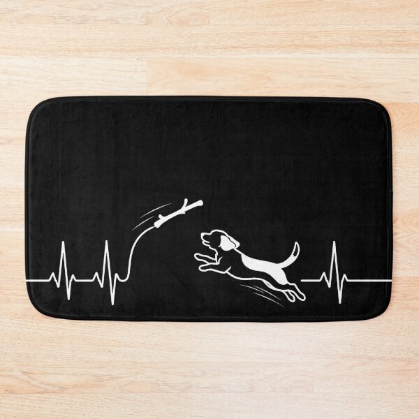 Item preview, ❤️ HEARTBEAT COLLECITON ❤️ - Heartbeat Dog - Joyful dog chasing heartbeat arc - Beagle - for darker backgrounds designed and sold by WheelieGdArt.