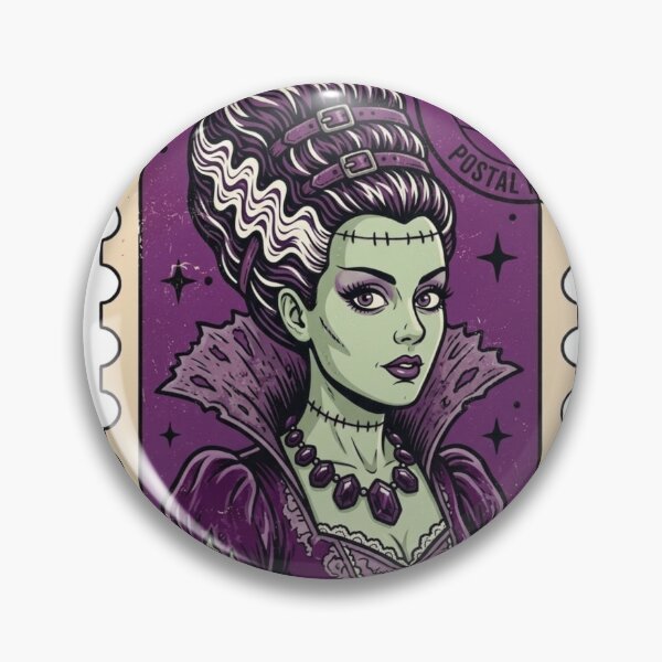 Item preview, Bride of Frankenstein Halloween Stamp designed and sold by sahbender.