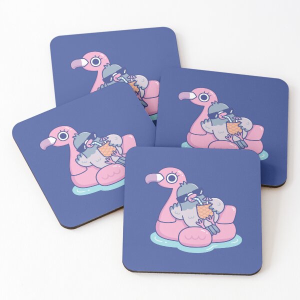 Item preview, Funny Pigeon With Sunglasses Chilling On Flamingo Float designed and sold by rustydoodle.