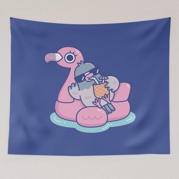 Item preview, Funny Pigeon With Sunglasses Chilling On Flamingo Float designed and sold by rustydoodle.