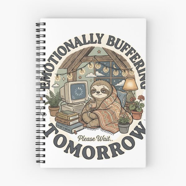 Item preview, Emotionally Buffering Please Wait Funny Sloth Shirt | Introvert Mental Health Cozy Aesthetic Gift designed and sold by softmind studio.
