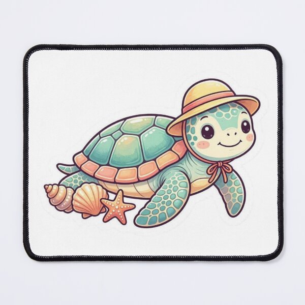 Item preview,  Kawaii Sea Turtle Sticker with Sun Hat – Adorable Ocean Turtle, Beach Animal Vinyl Decal, Coastal Summer Aesthetic designed and sold by Pandey14.