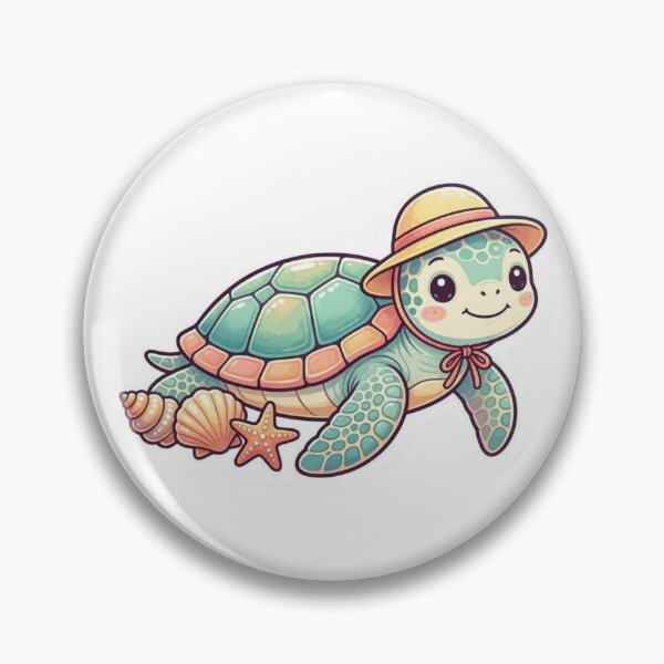 Item preview,  Kawaii Sea Turtle Sticker with Sun Hat – Adorable Ocean Turtle, Beach Animal Vinyl Decal, Coastal Summer Aesthetic designed and sold by Pandey14.