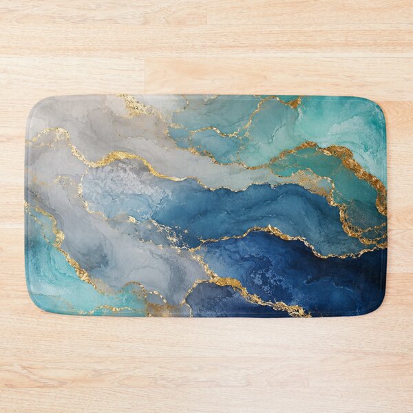 Item preview, Teal Gold Marble Geometric Art designed and sold by 0606PM.