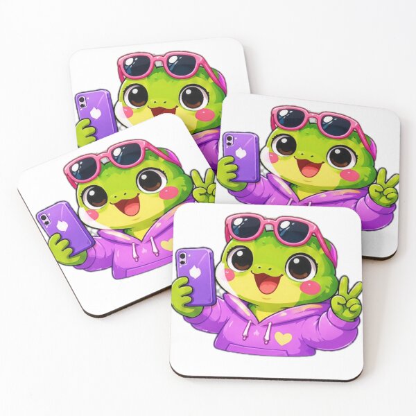 Item preview, Kawaii Frog Selfie Sticker designed and sold by DailyDoodlesBySumbul.