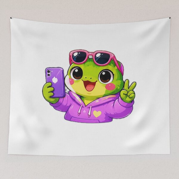 Item preview, Kawaii Frog Selfie Sticker designed and sold by DailyDoodlesBySumbul.