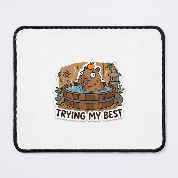 Item preview, Trying My Best Anxious Capybara Sticker designed and sold by yanejoy.