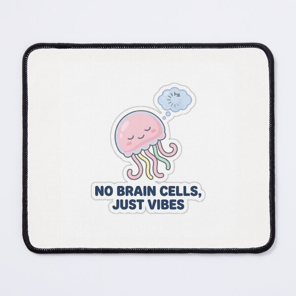 Item preview, No Thoughts Just Brain Fog Cute Jellyfish Sticker designed and sold by yanejoy.