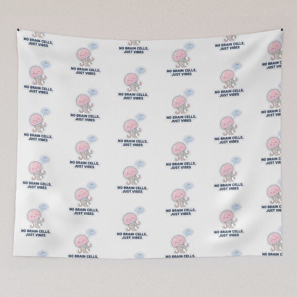 Item preview, No Thoughts Just Brain Fog Cute Jellyfish Sticker designed and sold by yanejoy.