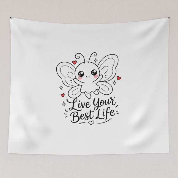 Item preview, Live Your Best Life | Kawaii Butterfly Positive Aesthetic designed and sold by Dulxoz.