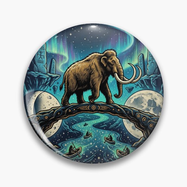 Item preview, Mystical Mammoth Odyssey – Fantasy Cosmic River Artwork designed and sold by Dogandesighn.