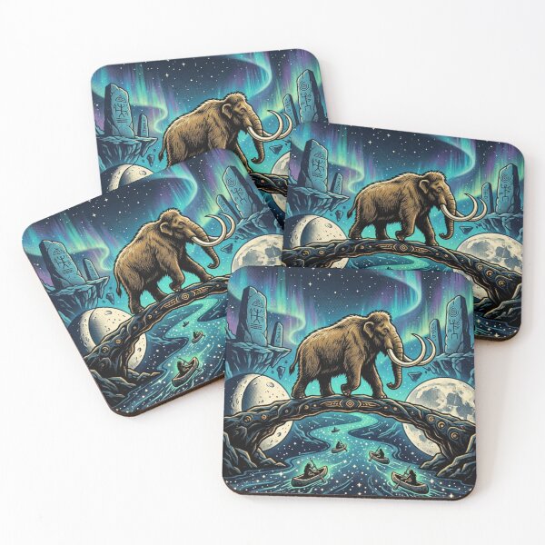 Item preview, Mystical Mammoth Odyssey – Fantasy Cosmic River Artwork designed and sold by Dogandesighn.