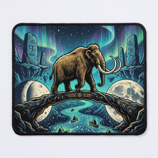Item preview, Mystical Mammoth Odyssey – Fantasy Cosmic River Artwork designed and sold by Dogandesighn.