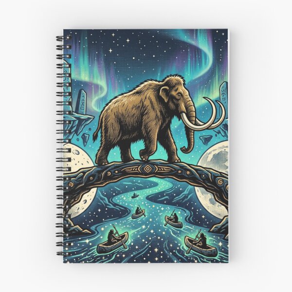 Item preview, Mystical Mammoth Odyssey – Fantasy Cosmic River Artwork designed and sold by Dogandesighn.