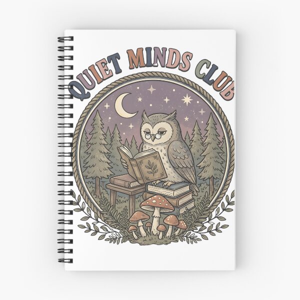Item preview, Quiet Minds Club Owl Reading Shirt | Book Lover Introvert Cottagecore Vintage Design designed and sold by softmind studio.