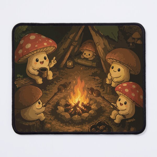 Item preview, Cute Mushroom Campfire Friends Cozy Forest Camping designed and sold by SimplePoDesign.