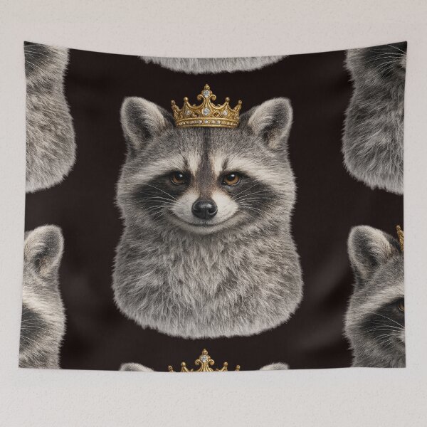 Item preview, Royal Raccoon Wearing Golden Crown Portrait designed and sold by BagFactoryUK.
