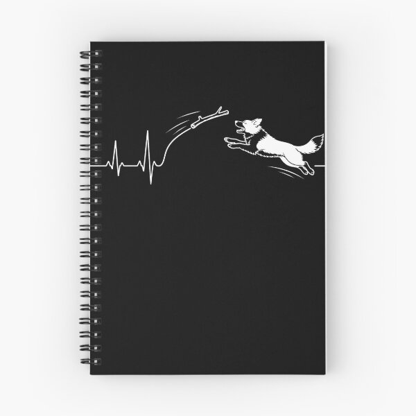 Item preview, ❤️ HEARTBEAT COLLECITON ❤️ - Heartbeat Dog - Joyful dog chasing heartbeat arc - Border Collie v1 - for darker backgrounds designed and sold by WheelieGdArt.