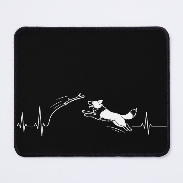 Item preview, ❤️ HEARTBEAT COLLECITON ❤️ - Heartbeat Dog - Joyful dog chasing heartbeat arc - Border Collie v1 - for darker backgrounds designed and sold by WheelieGdArt.