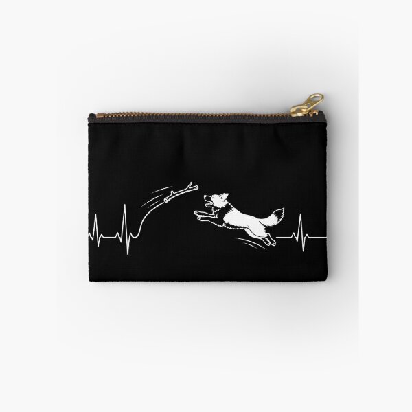 Item preview, ❤️ HEARTBEAT COLLECITON ❤️ - Heartbeat Dog - Joyful dog chasing heartbeat arc - Border Collie v1 - for darker backgrounds designed and sold by WheelieGdArt.