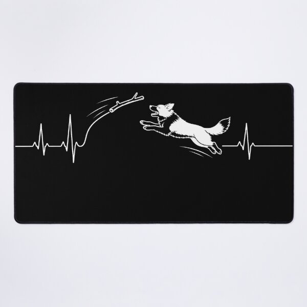 Item preview, ❤️ HEARTBEAT COLLECITON ❤️ - Heartbeat Dog - Joyful dog chasing heartbeat arc - Border Collie v1 - for darker backgrounds designed and sold by WheelieGdArt.