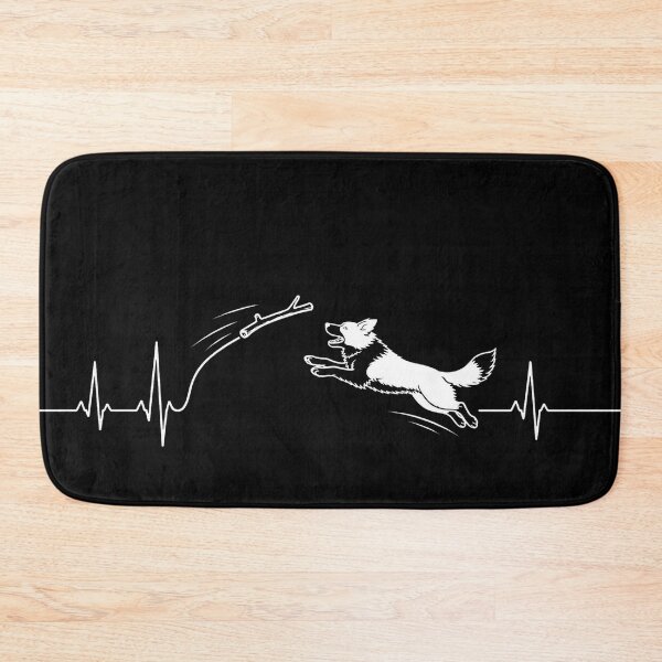 Item preview, ❤️ HEARTBEAT COLLECITON ❤️ - Heartbeat Dog - Joyful dog chasing heartbeat arc - Border Collie v1 - for darker backgrounds designed and sold by WheelieGdArt.