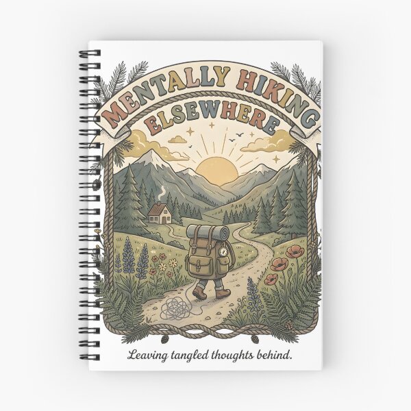 Item preview, Mentally Hiking Elsewhere Funny Hiking Shirt | Nature Lover Adventure Introvert Gift designed and sold by softmind studio.
