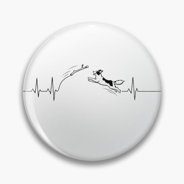 Item preview, ❤️ HEARTBEAT COLLECITON ❤️ - Heartbeat Dog - Joyful dog chasing heartbeat arc - Border Collie v2 designed and sold by WheelieGdArt.