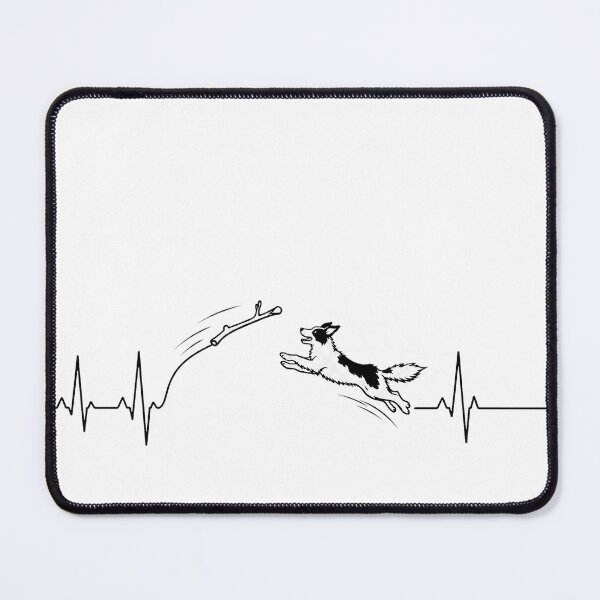 Item preview, ❤️ HEARTBEAT COLLECITON ❤️ - Heartbeat Dog - Joyful dog chasing heartbeat arc - Border Collie v2 designed and sold by WheelieGdArt.