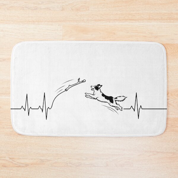 Item preview, ❤️ HEARTBEAT COLLECITON ❤️ - Heartbeat Dog - Joyful dog chasing heartbeat arc - Border Collie v2 designed and sold by WheelieGdArt.