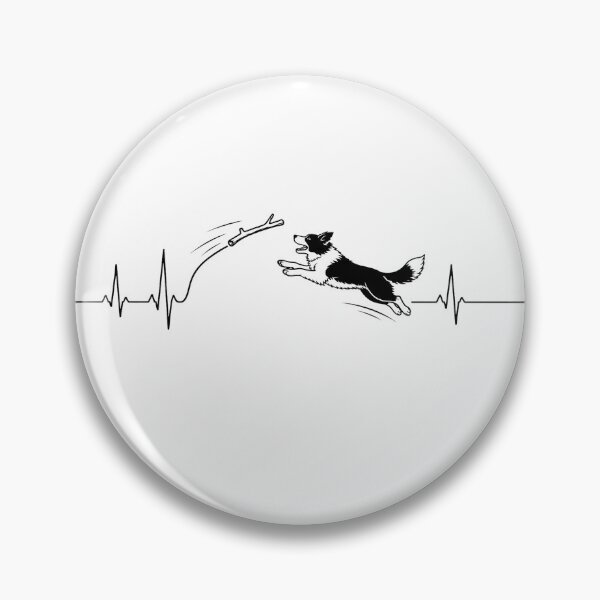 Item preview, ❤️ HEARTBEAT COLLECITON ❤️ - Heartbeat Dog - Joyful dog chasing heartbeat arc - Border Collie v1 designed and sold by WheelieGdArt.