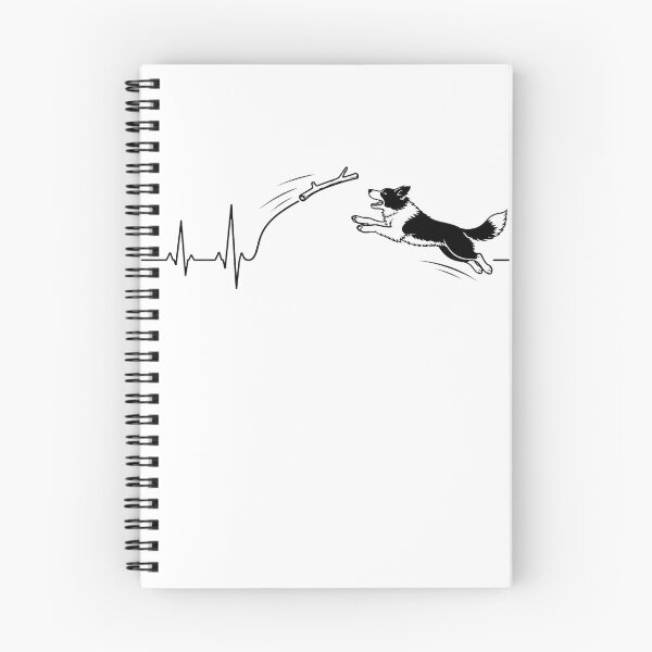 Item preview, ❤️ HEARTBEAT COLLECITON ❤️ - Heartbeat Dog - Joyful dog chasing heartbeat arc - Border Collie v1 designed and sold by WheelieGdArt.