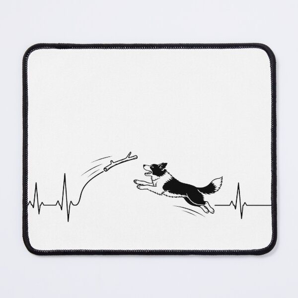 Item preview, ❤️ HEARTBEAT COLLECITON ❤️ - Heartbeat Dog - Joyful dog chasing heartbeat arc - Border Collie v1 designed and sold by WheelieGdArt.