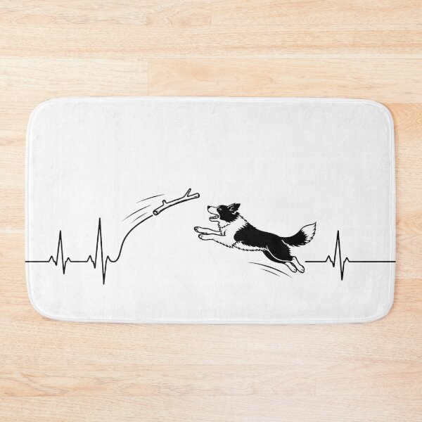 Item preview, ❤️ HEARTBEAT COLLECITON ❤️ - Heartbeat Dog - Joyful dog chasing heartbeat arc - Border Collie v1 designed and sold by WheelieGdArt.