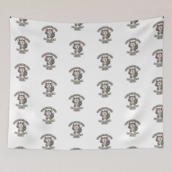 Item preview, Overstimulated Opossum Club Funny Anxiety Sticker designed and sold by yanejoy.