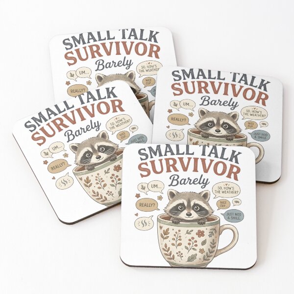 Item preview, Small Talk Survivor Funny Introvert Raccoon Shirt | Social Anxiety Humor Gift designed and sold by softmind studio.