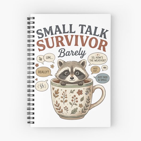 Item preview, Small Talk Survivor Funny Introvert Raccoon Shirt | Social Anxiety Humor Gift designed and sold by softmind studio.
